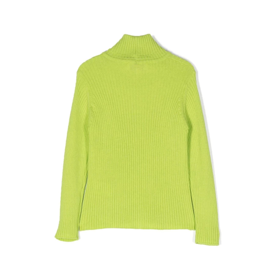 KIDS21 Green Logo Embroidered Turtle Neck Sweater for Kids