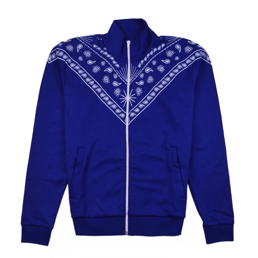 KIDS21 Blue Bandana Track Jacket for Kids - Stylish & Comfortable Athletic Wear