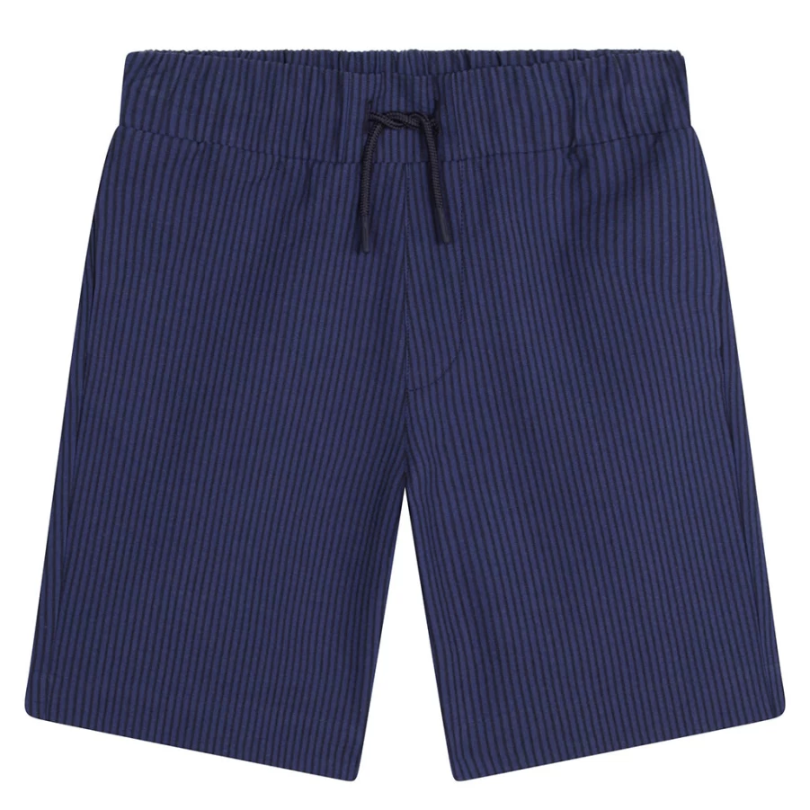 KIDS21 Navy Seersucker Bermuda Shorts for Kids - Comfortable Summer Casual Shorts