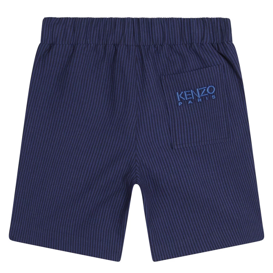 KIDS21 Navy Seersucker Bermuda Shorts for Kids - Comfortable Summer Casual Shorts