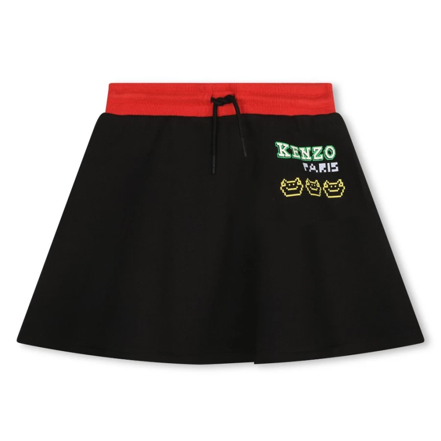 "KIDS21 Black Jungle Animals Print Skirt for Kids - Fun Animal Design"