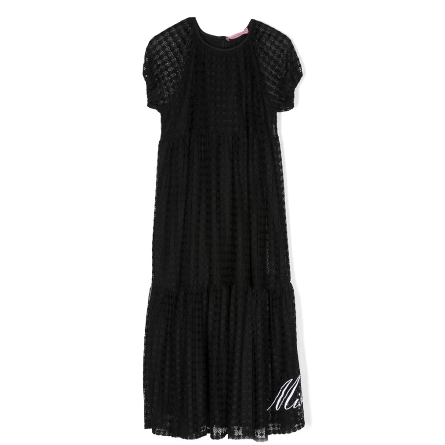 KIDS21 Black Macrame Dress for Kids - Handmade Boho Chic Dress