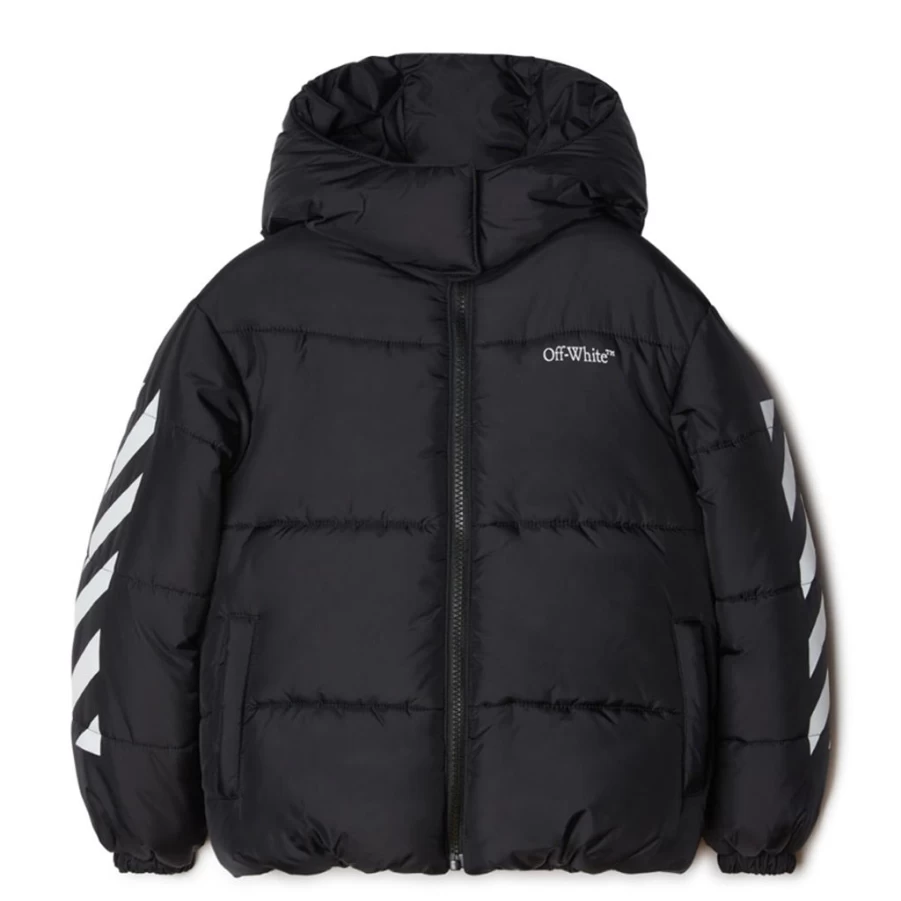 KIDS21 Black Bookish Diagonal Quilted Short Puffer Jacket for Kids