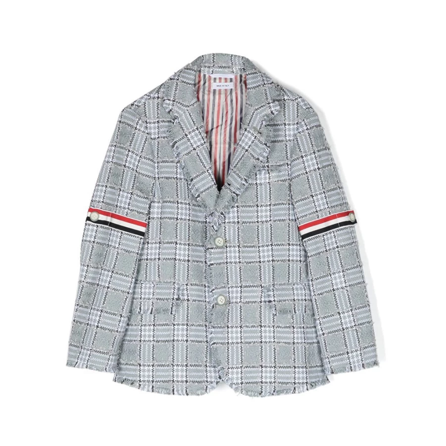 "KIDS21 Grey Classic Tweed Jacket for Kids – Timeless Style & Comfort"