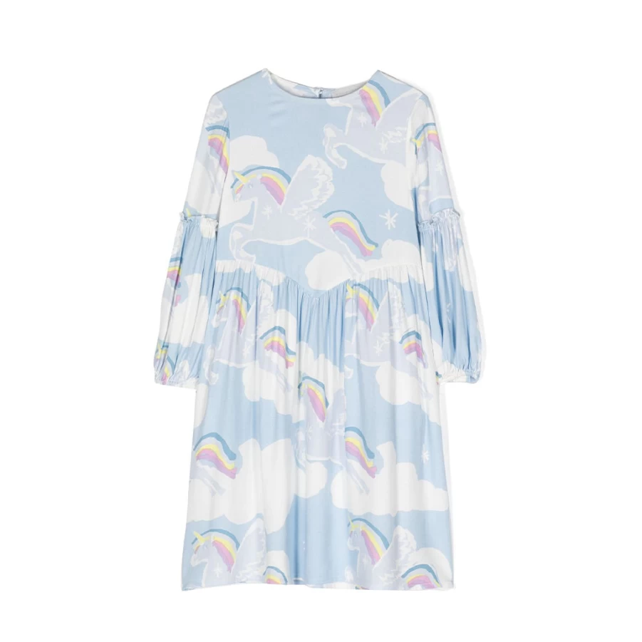 KIDS21 Multi-Colored Flying Unicorns Fantasy Dress for Kids