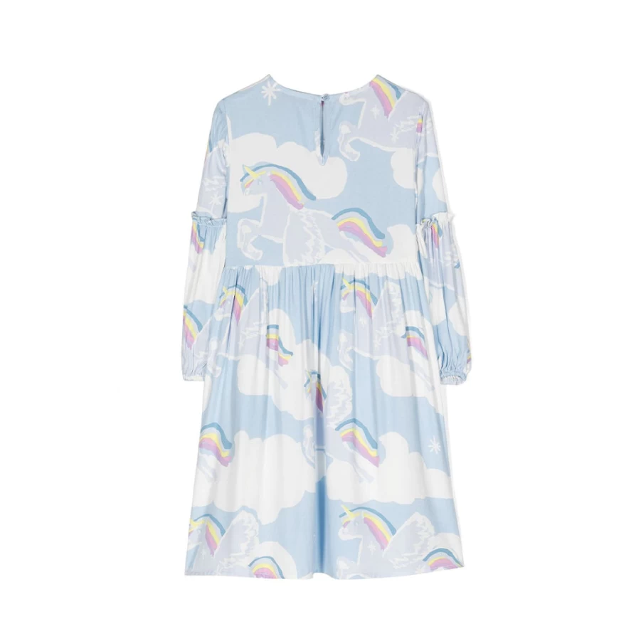 KIDS21 Multi-Colored Flying Unicorns Fantasy Dress for Kids