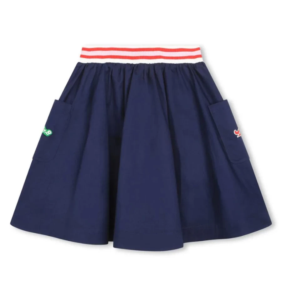 KIDS21 Navy Blue Signature Skirt for Kids | Kenzo-Inspired Design