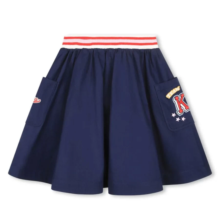 KIDS21 Navy Blue Signature Skirt for Kids | Kenzo-Inspired Design