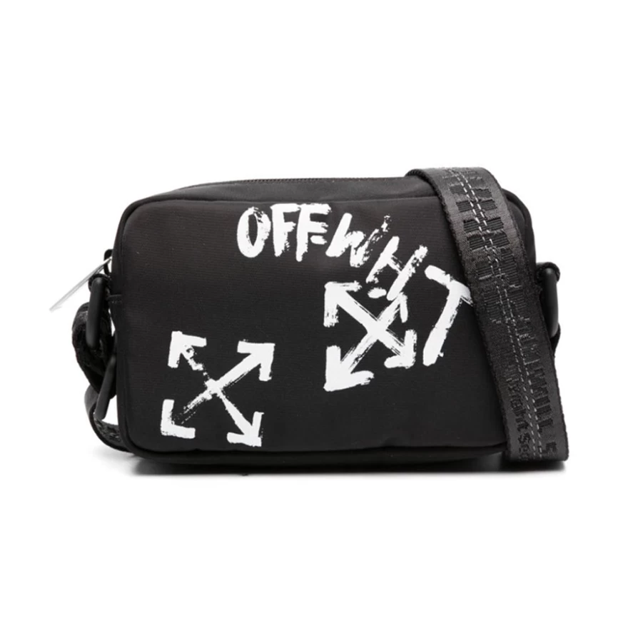 KIDS21 Black Paint Script Messenger Bag for Kids - Stylish & Durable School Backpack