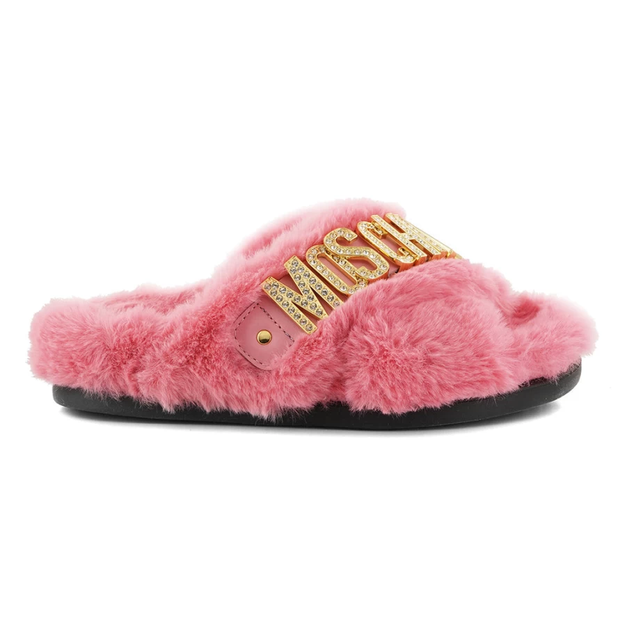 "KIDS21 Pink Faux Fur Cross Strap Sandals for Girls - Soft Comfortable Kids Fashion Footwear"