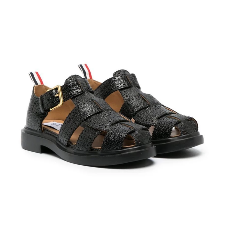KIDS21 Black Fisherman Sandals for Kids - Comfortable Outdoor Beach Shoes