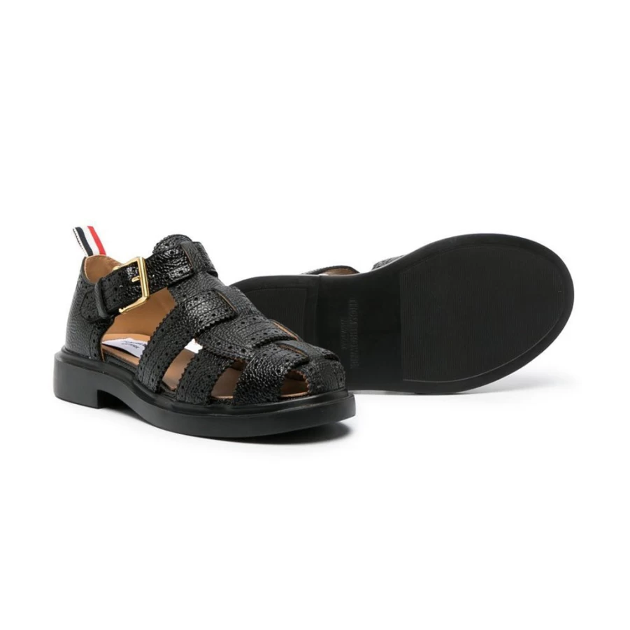KIDS21 Black Fisherman Sandals for Kids - Comfortable Outdoor Beach Shoes