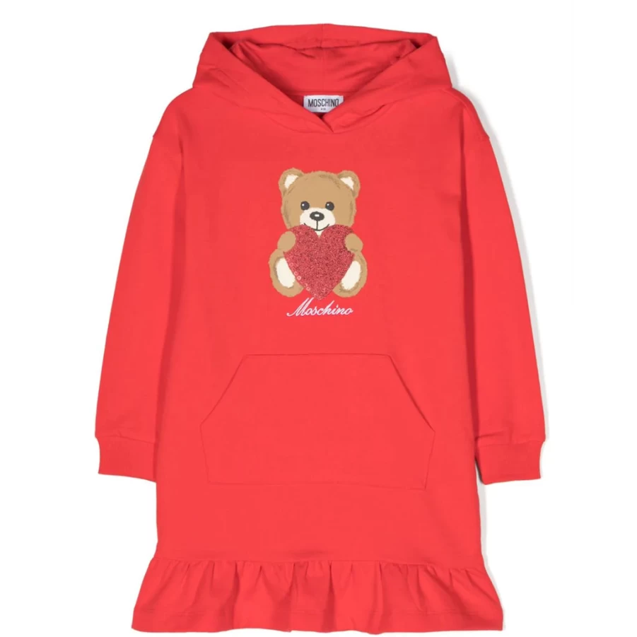 KIDS21 Red Fleece Bear Dress for Kids - Soft Plush Teddy Bear Outfit