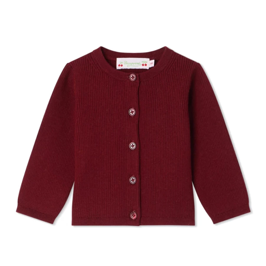 "KIDS21 Burgundy Carina Cardigan for Kids – Soft & Stylish Knit Sweater"