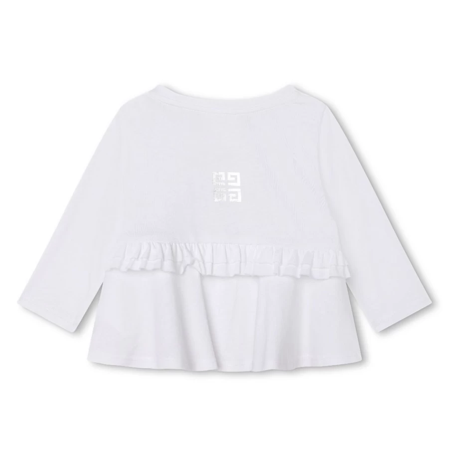 KIDS21 White Logo Embroidered Long Sleeve Casual Dress for Kids