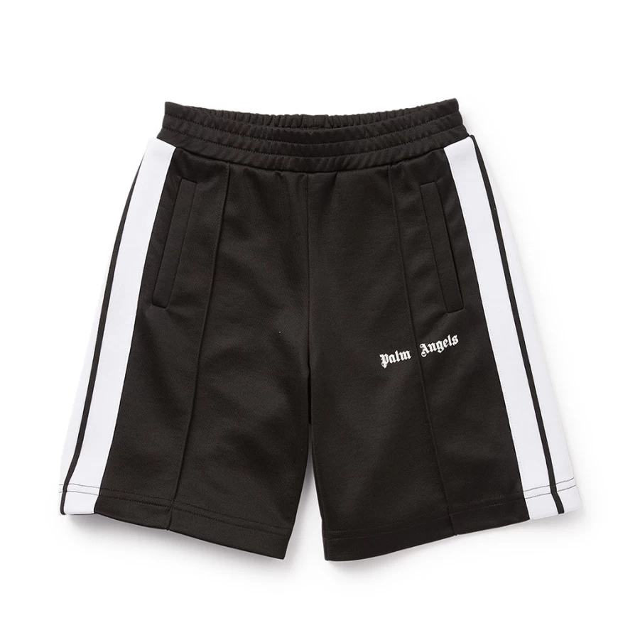 KIDS21 Black Logo Track Shorts for Kids - Stylish Athletic Shorts with Embroidered Design