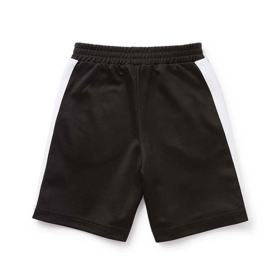 KIDS21 Black Logo Track Shorts for Kids - Stylish Athletic Shorts with Embroidered Design