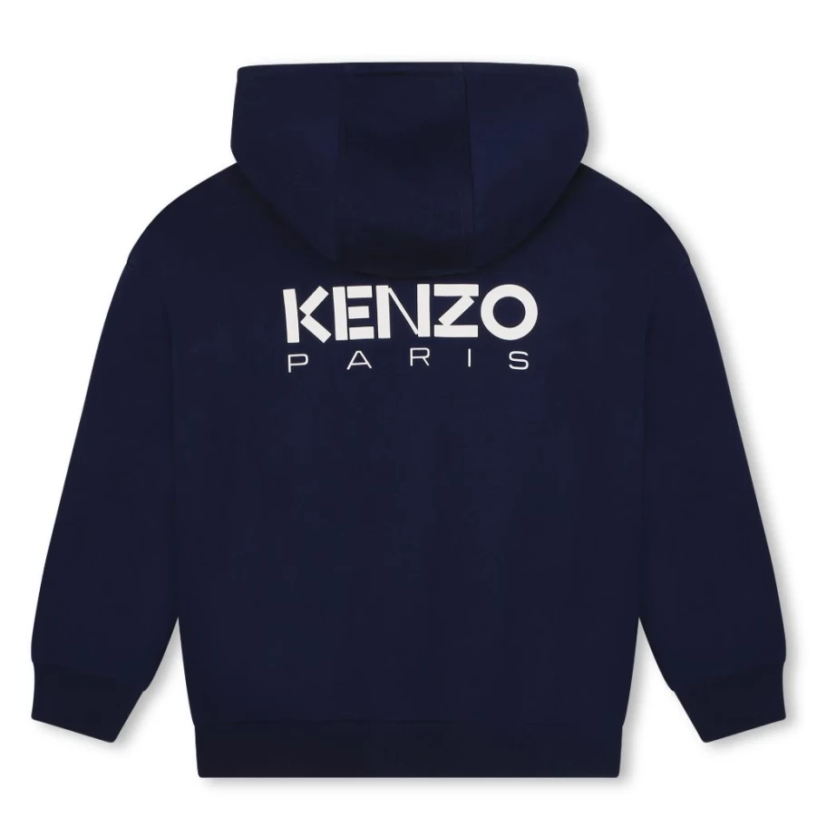 KIDS21 Navy Blue Boke Flower Print Hooded Sweatshirt for Kids
