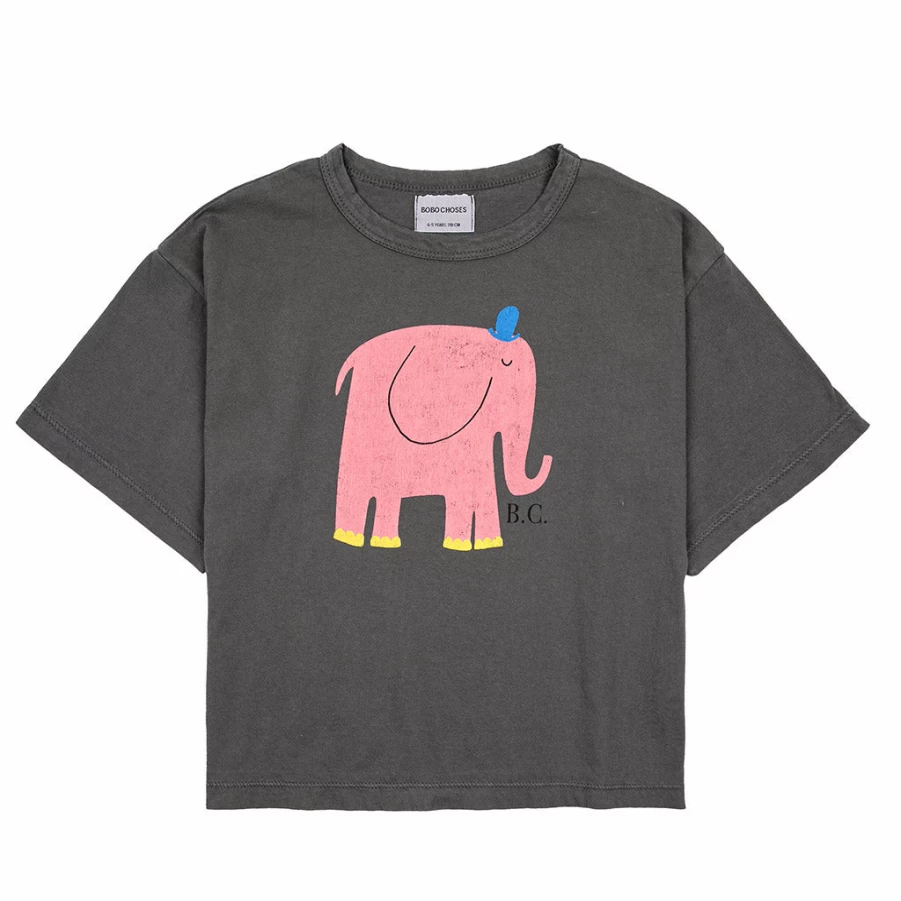 "KIDS21 Charcoal Elephant Graphic T-Shirt for Kids"