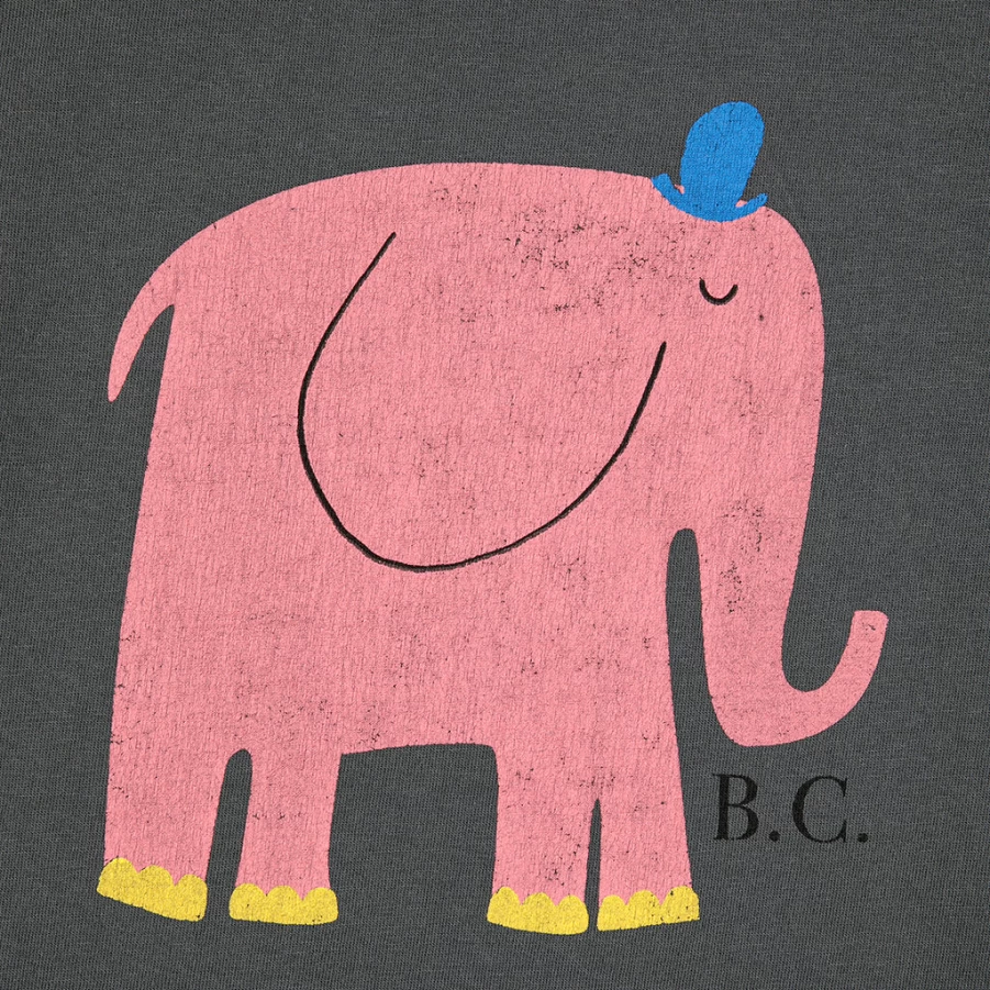 "KIDS21 Charcoal Elephant Graphic T-Shirt for Kids"