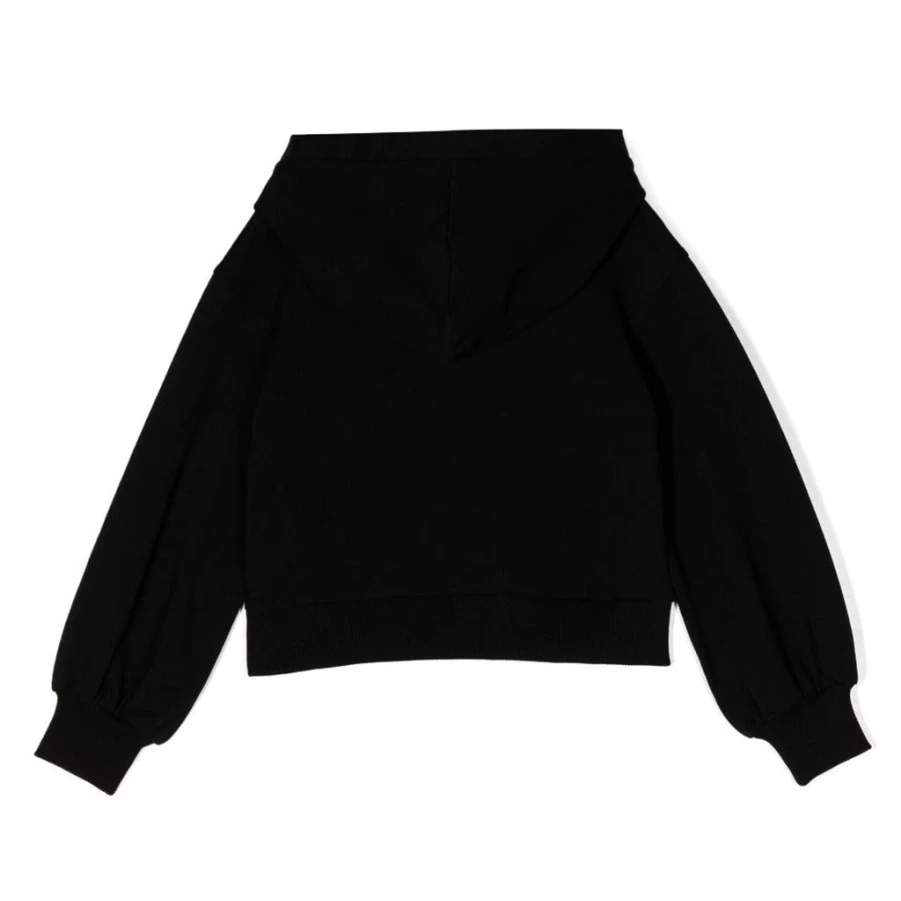 KIDS21 Black Logo Hoodie for Kids - Premium Cotton Pullover with Front Print