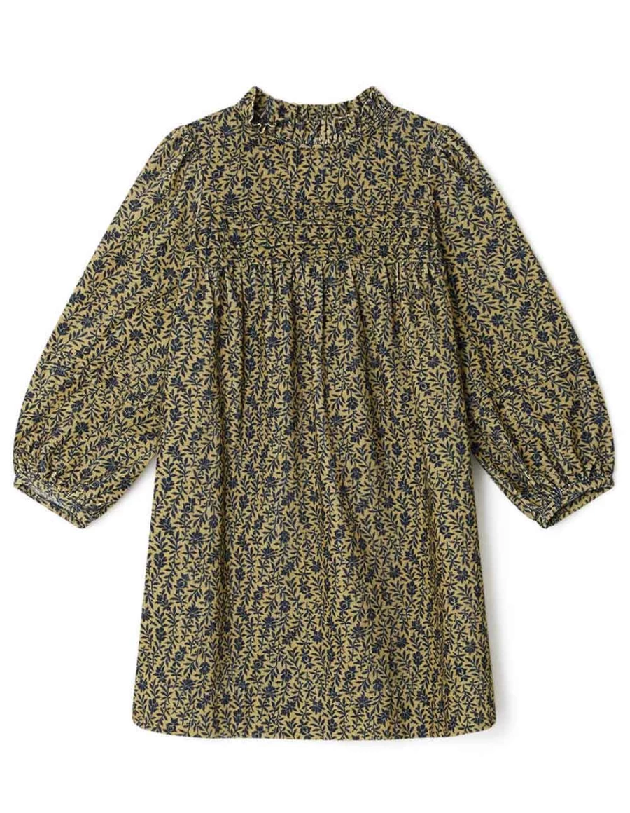 KIDS21 Olive Topaz Velvet Dress for Kids - Elegant & Comfortable Velvet Dress
