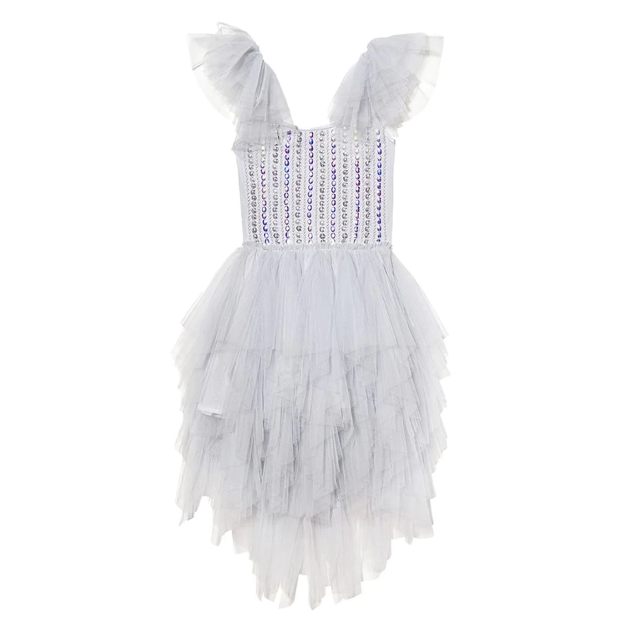 "KIDS21 Silver Gleaming Tutu Dress for Girls – Sparkling Party Outfit"