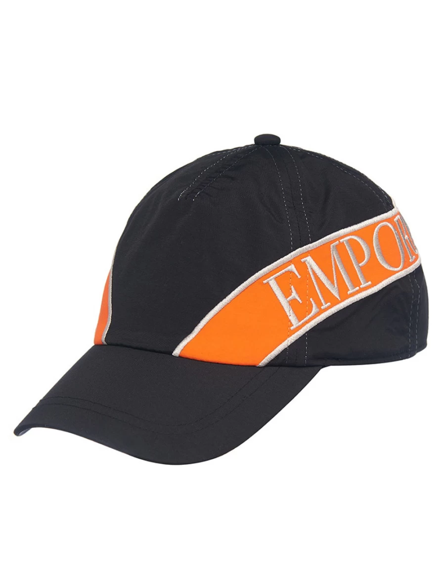 KIDS21 Black Embroidered Logo Baseball Cap for Men and Women