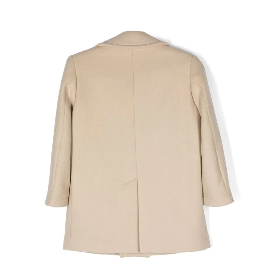 "KIDS21 Beige Long Coat for Kids – Premium Winter Outerwear"