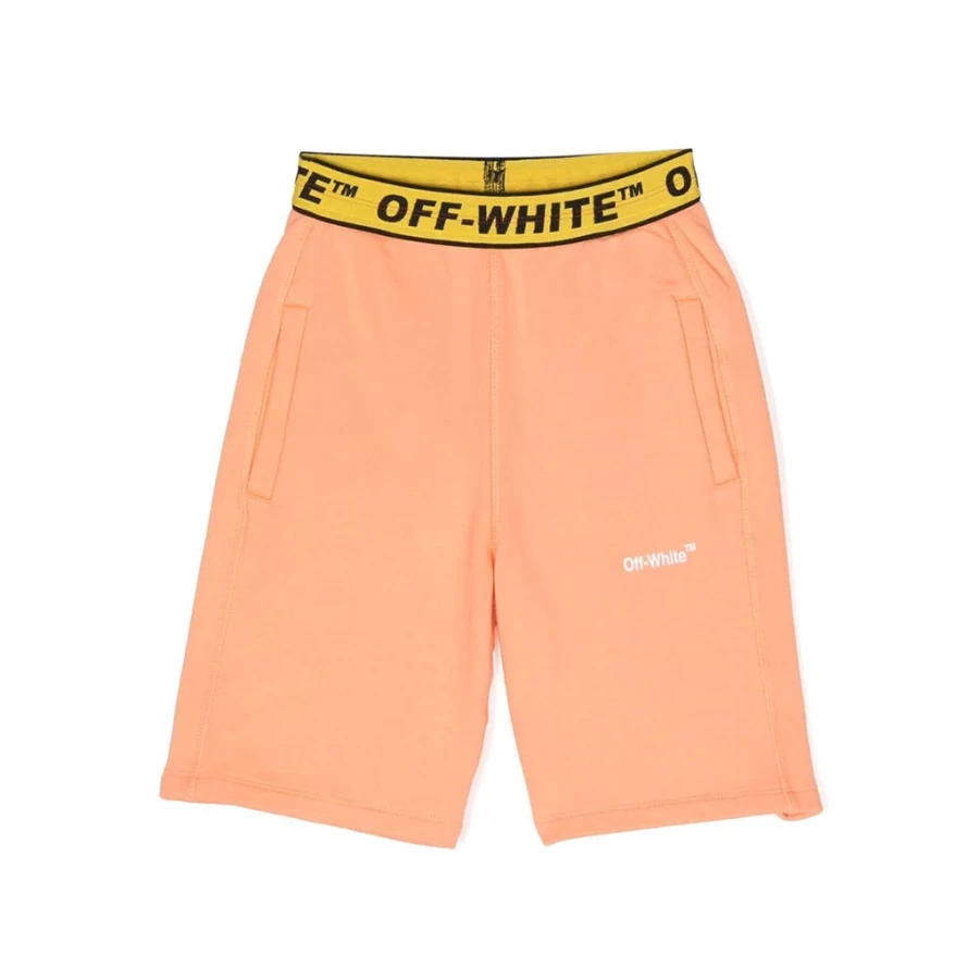 KIDS21 Orange Industrial Logo Sweat Shorts for Kids - Comfortable Casual Athletic Shorts