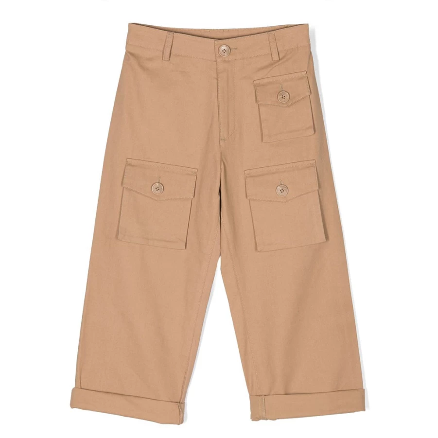 "KIDS21 Beige Cargo Trousers for Kids - Stylish & Comfortable Pants"