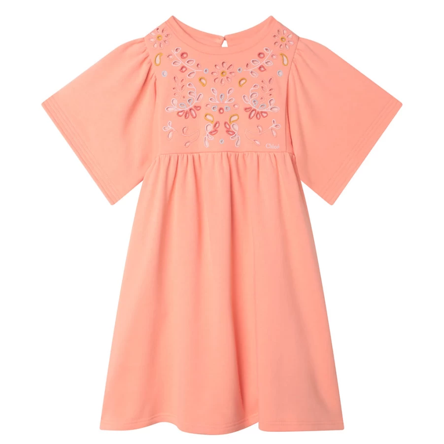 "KIDS21 Peach Fleece Dress for Kids - Soft & Cozy Winter Wear"