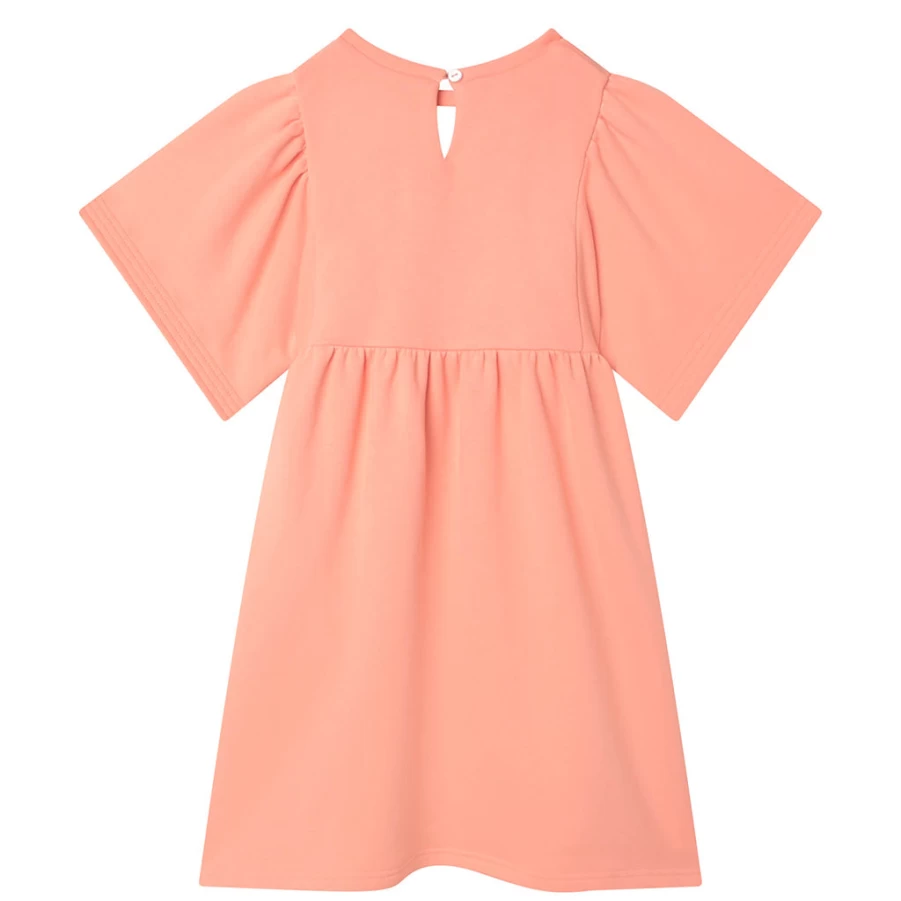"KIDS21 Peach Fleece Dress for Kids - Soft & Cozy Winter Wear"