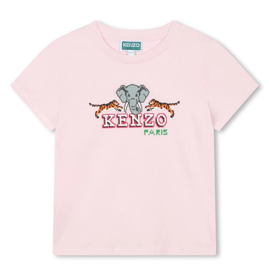"KIDS21 Pink Jungle Animals Graphic Short Sleeve T-Shirt for Kids"