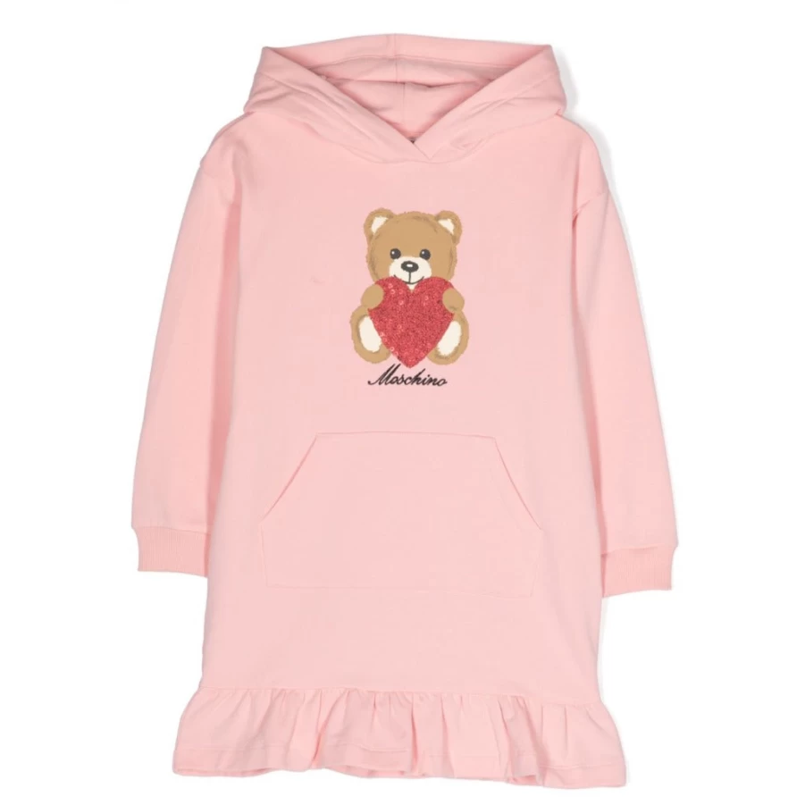 KIDS21 Pink Fleece Bear Dress for Kids - Soft & Cozy Toddler Outfit