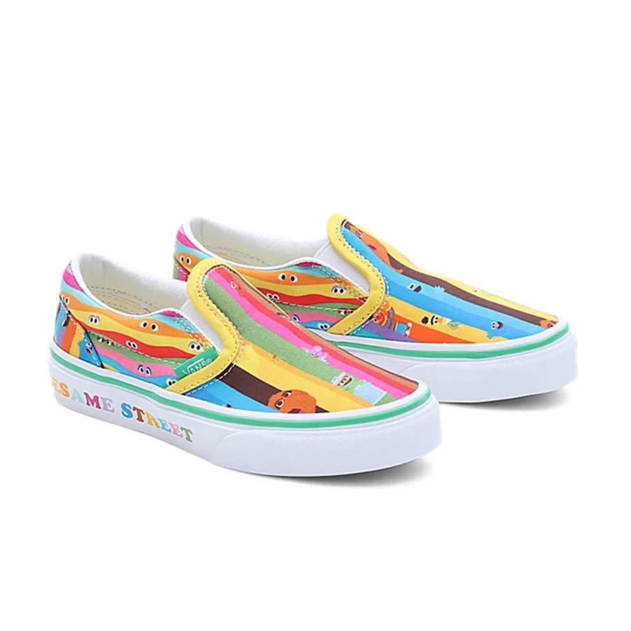 KIDS21 Multi-Colored Classic Slip-On Shoes Inspired by Sesame Street for Kids