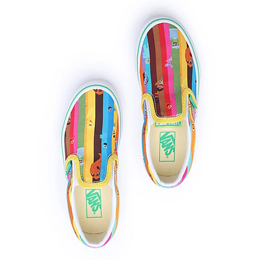 KIDS21 Multi-Colored Classic Slip-On Shoes Inspired by Sesame Street for Kids