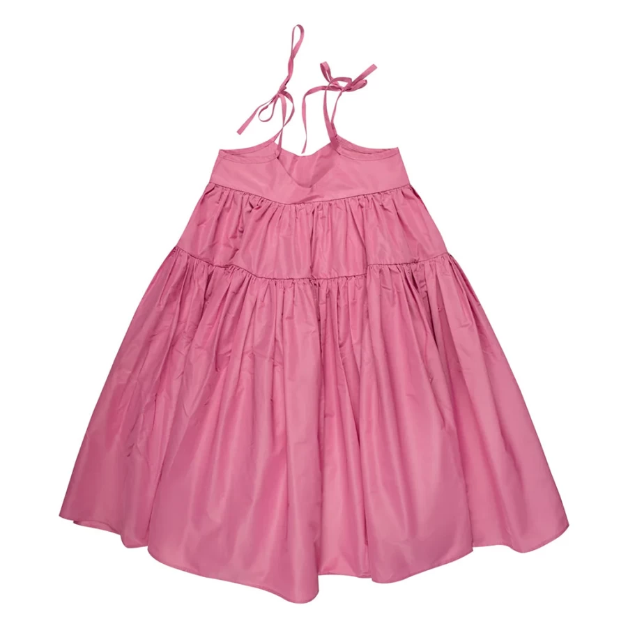 "KIDS21 Pink Strapy Gathered Dress for Girls - Flowy Summer Dress"