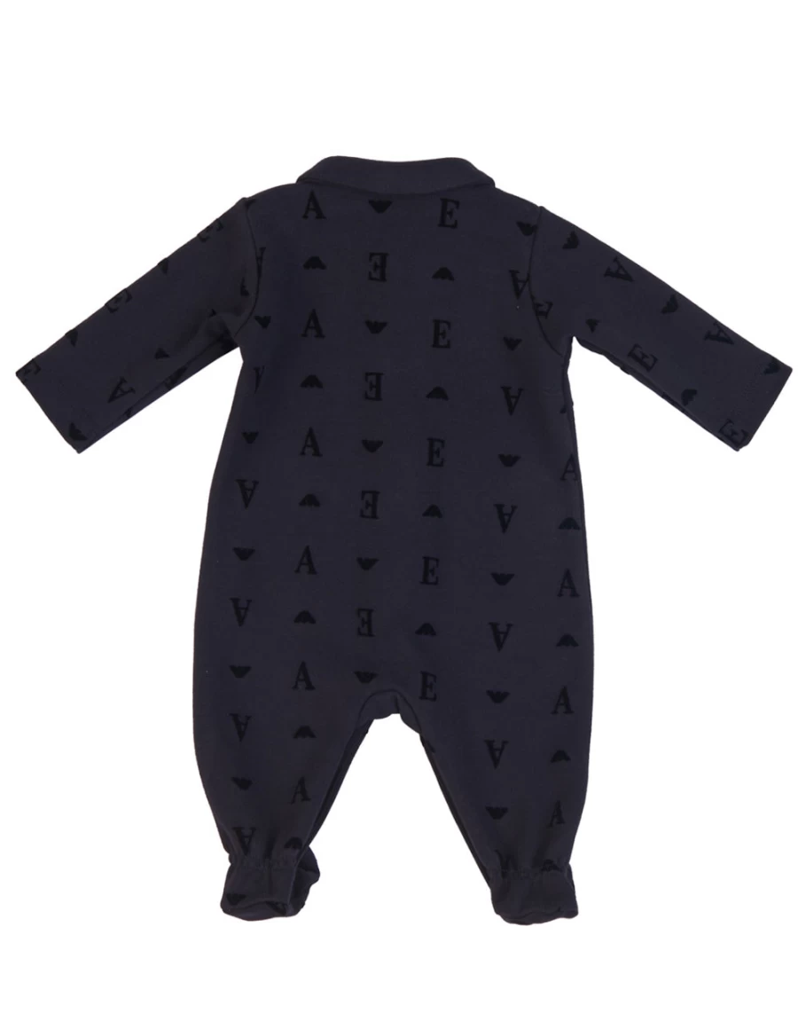 "KIDS21 Blue Logo Romper Set With Matching Hat for Babies"