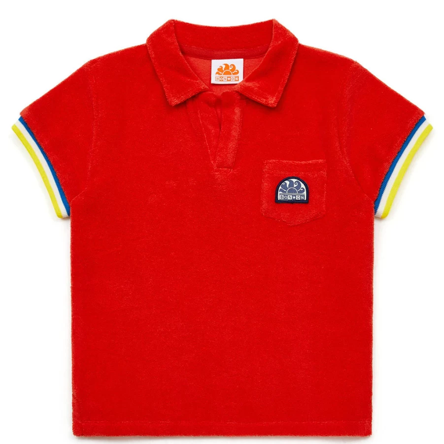 KIDS21 Red Sundek Polo Shirt for Kids - Comfortable & Stylish Boys' and Girls' Top