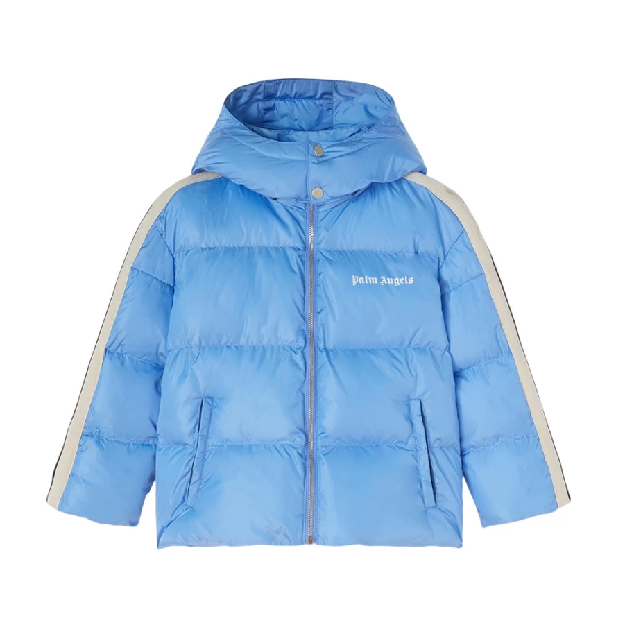 KIDS21 Turquoise Logo Track Hooded Puffer Jacket for Kids