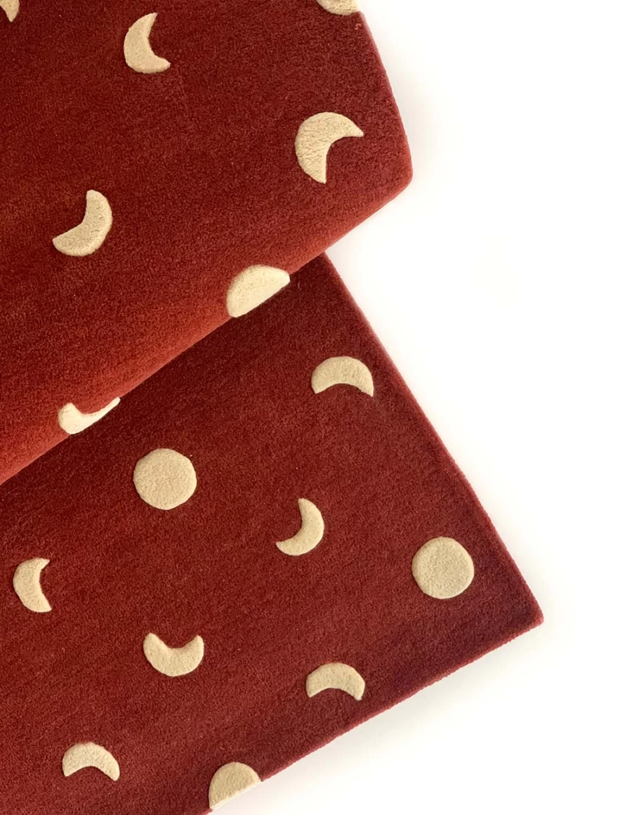 "KIDS21 Burgundy Moons Rug - Stylish and Comfortable Kids Room Decor"