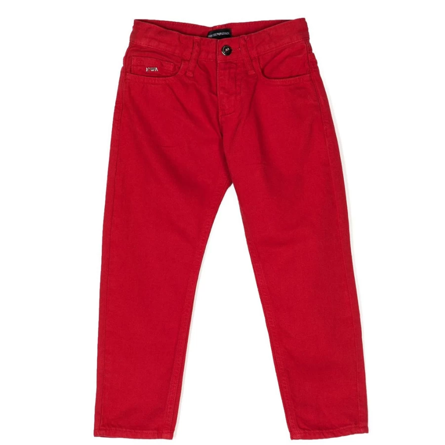 "KIDS21 Boys' Red Cargo Pants with 5 Pockets - Comfortable Kids' Trousers"