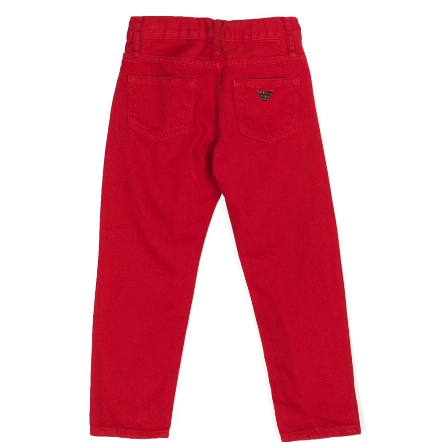 "KIDS21 Boys' Red Cargo Pants with 5 Pockets - Comfortable Kids' Trousers"