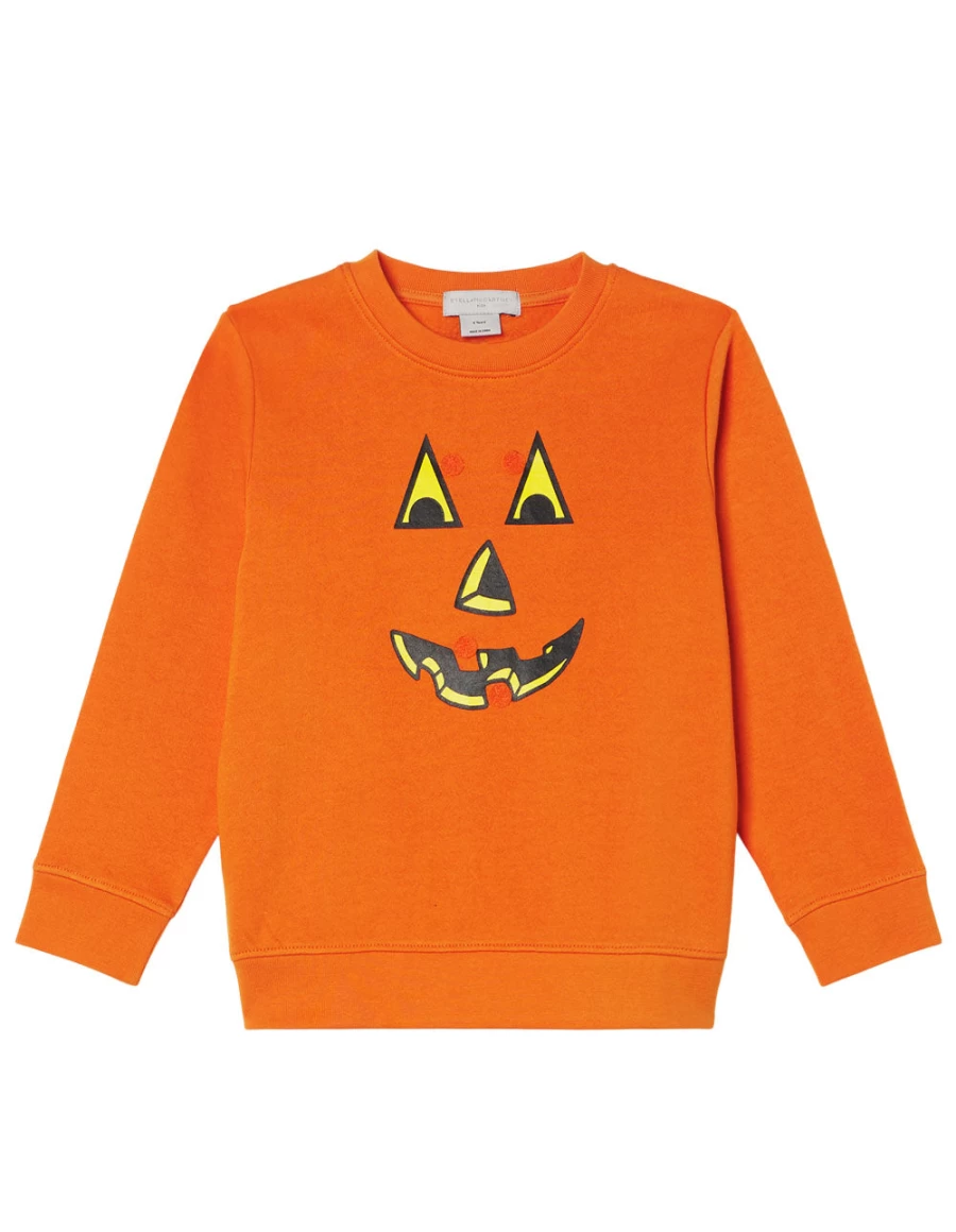 "KIDS21 Orange Funny Face Pumpkin Sweatshirt - Cute Halloween Fall Sweatshirt for Kids"