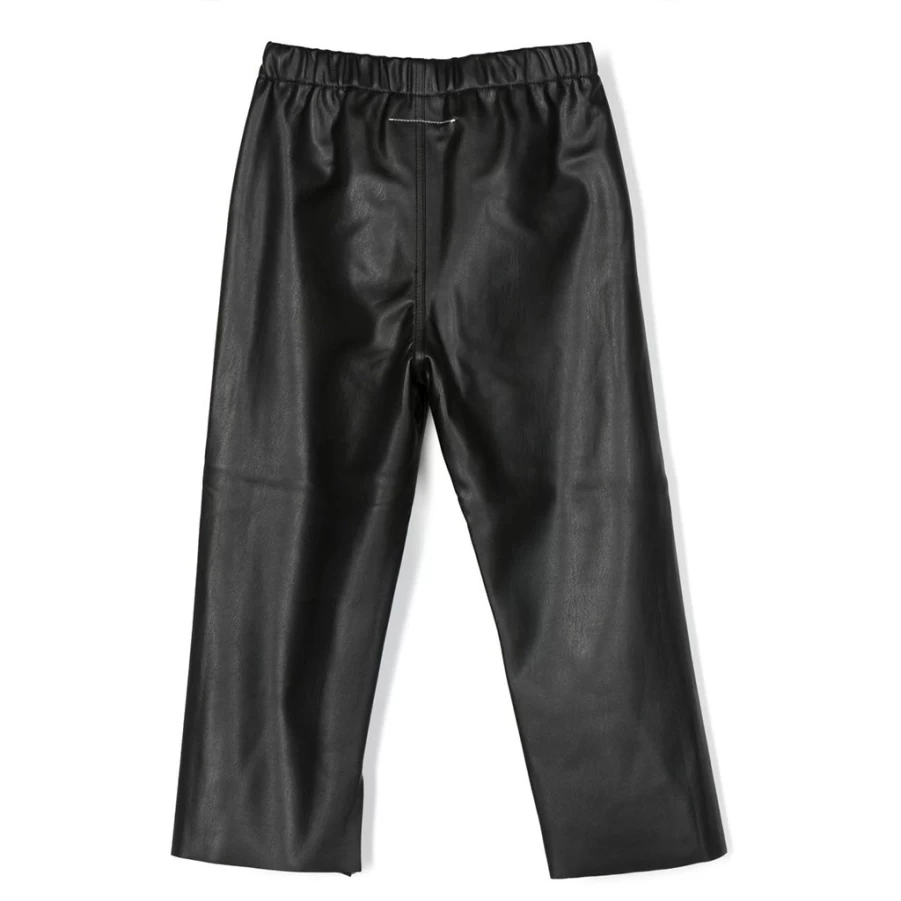 KIDS21 Black Faux Leather Pants for Kids - Stylish & Comfortable Fake Leather Trousers