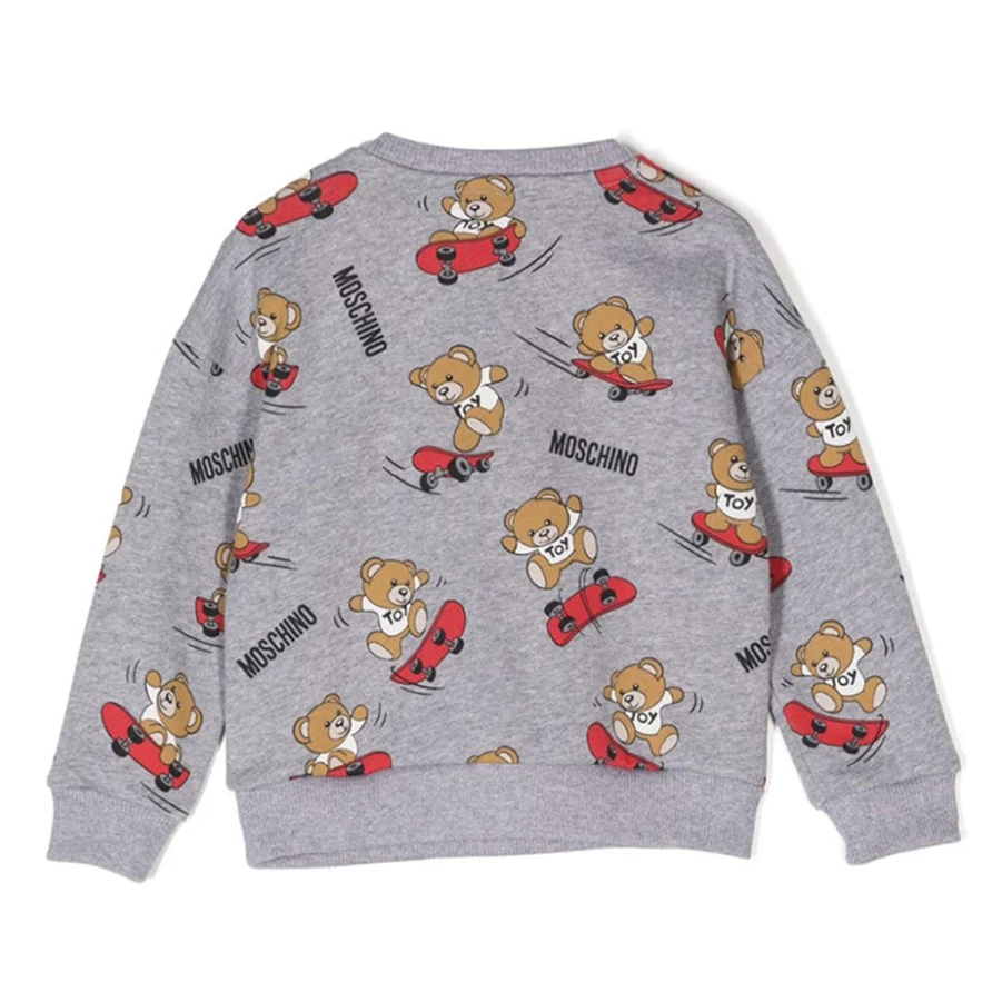 KIDS21 Grey Bear Print Sweatshirt for Kids - Cute Allover Animal Design Pullover