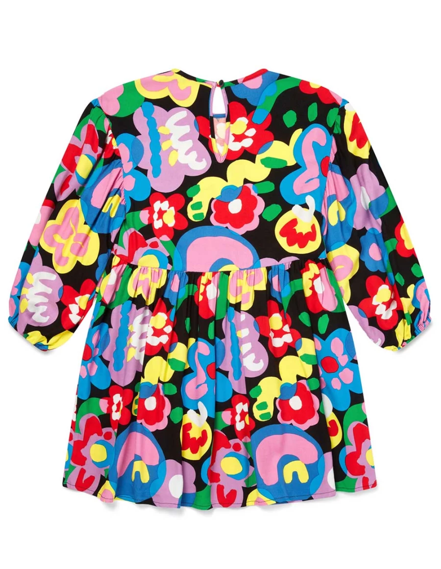 "KIDS21 Multi-Colored Floral Print Dress with Fun Shapes for Kids"