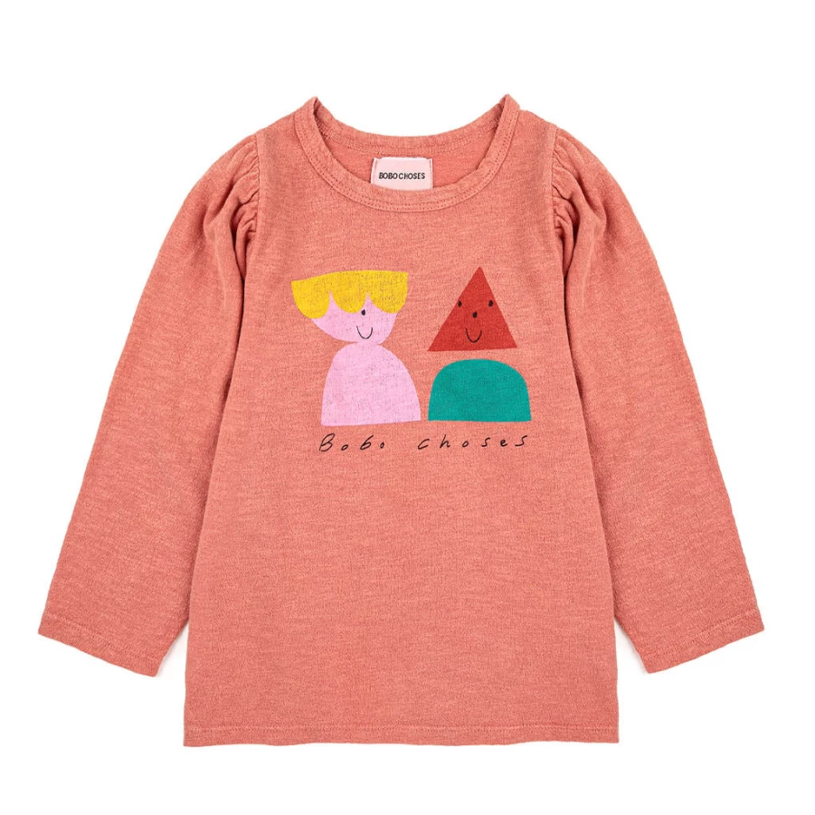 KIDS21 Pink Funny Friends Graphic Balloon Sleeve T-Shirt for Kids