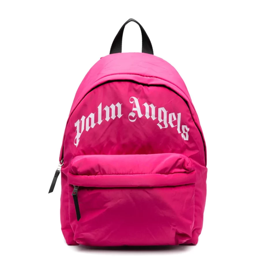 KIDS21 Fuchsia Pink Curved Logo Large Backpack for School & Travel
